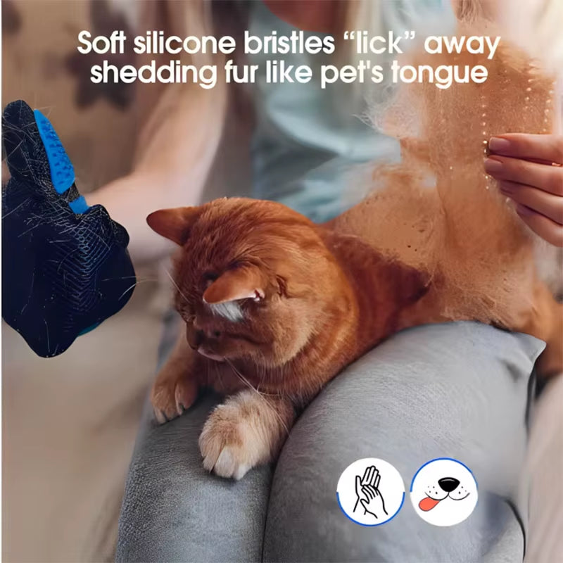 Pet Hair Glove Comb Pet Dog Cat Grooming Cleaning Glove Deshedding Hair Remover Massage Brush Animal Supplies Cat Accessories