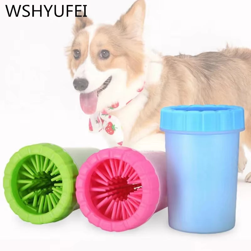Pet Cleaning Cup Soft Silicone Comb Portable Pet Foot Cup Claw Brush Fast Cleaning Dirty Cat Claw Cleaning Bucket