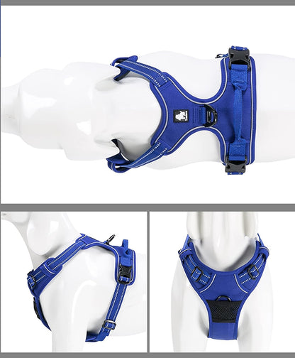 Adjustable No-Pull Dog Harness Reflective Pup Vest Harnesses Comfortable Control Brilliant Colors Truelove Tlh5651(Royal Blue,M) | Front Clip, No-Choke, Soft Padded, Control Handle, anti Escape, Dog Car Harness, Walking and Training, Escape Proof, TLH5651