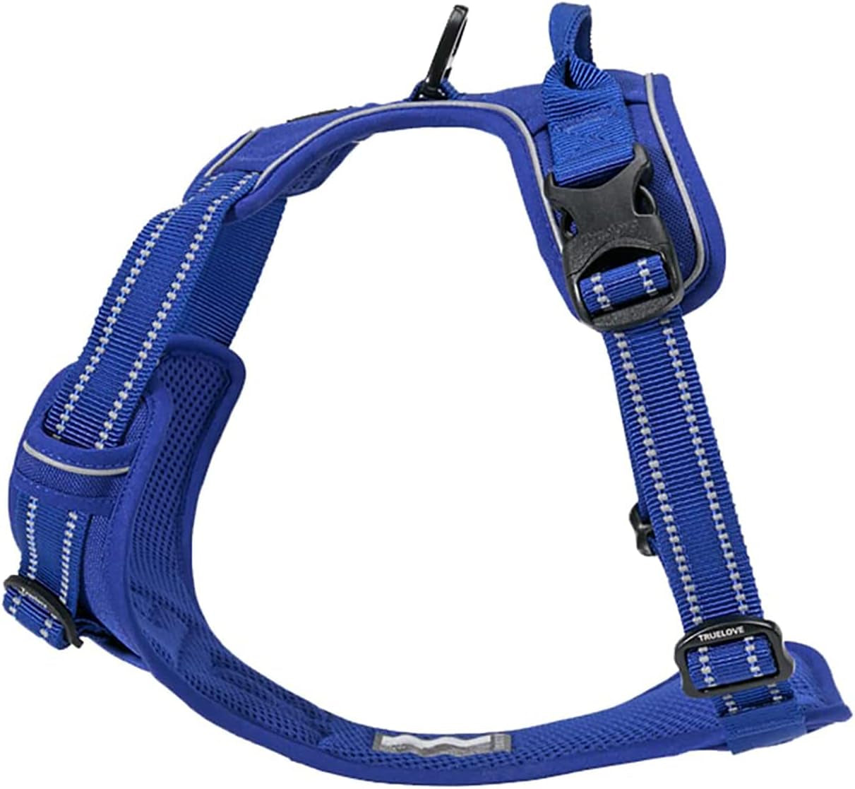 Adjustable No-Pull Dog Harness Reflective Pup Vest Harnesses Comfortable Control Brilliant Colors Truelove Tlh5651(Royal Blue,M) | Front Clip, No-Choke, Soft Padded, Control Handle, anti Escape, Dog Car Harness, Walking and Training, Escape Proof, TLH5651