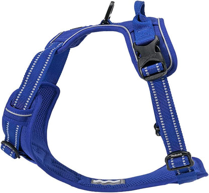 Adjustable No-Pull Dog Harness Reflective Pup Vest Harnesses Comfortable Control Brilliant Colors Truelove Tlh5651(Royal Blue,M) | Front Clip, No-Choke, Soft Padded, Control Handle, anti Escape, Dog Car Harness, Walking and Training, Escape Proof, TLH5651