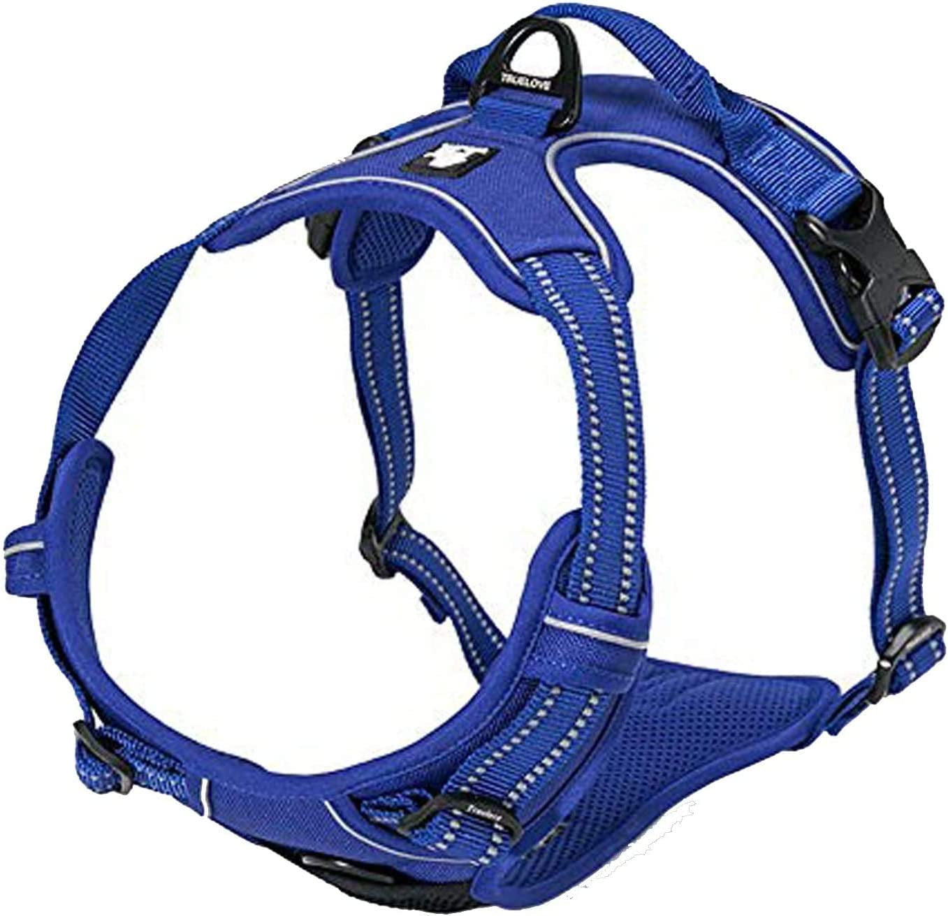 Adjustable No-Pull Dog Harness Reflective Pup Vest Harnesses Comfortable Control Brilliant Colors Truelove Tlh5651(Royal Blue,M) | Front Clip, No-Choke, Soft Padded, Control Handle, anti Escape, Dog Car Harness, Walking and Training, Escape Proof, TLH5651